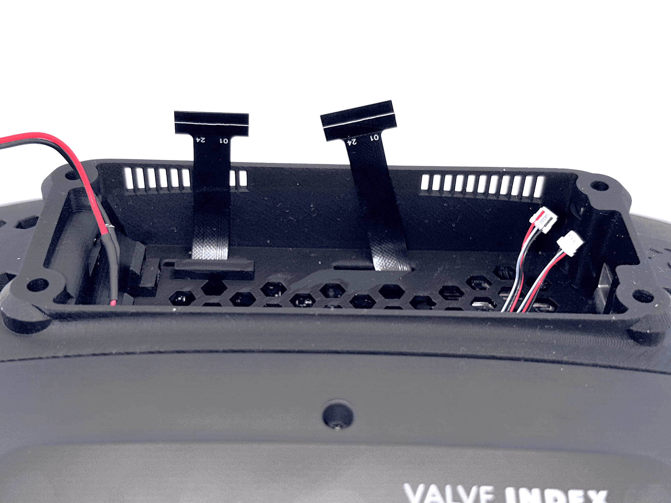 Cables sticking out about 1 cm past the edge of the frunk