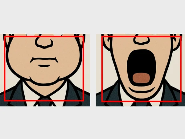 Setting the crop edges with puffed-out cheeks